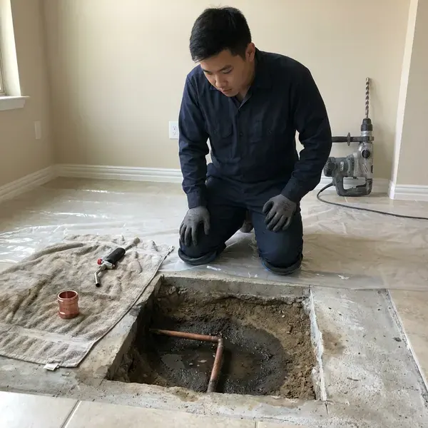 HRL Plumbing technician providing foundation leak repair in Columbus, OH