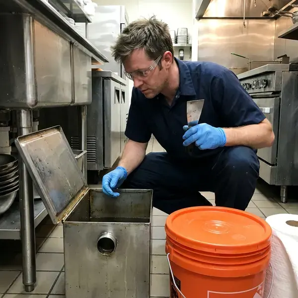 HRL Plumbing technician providing grease trap repair in Columbus, OH